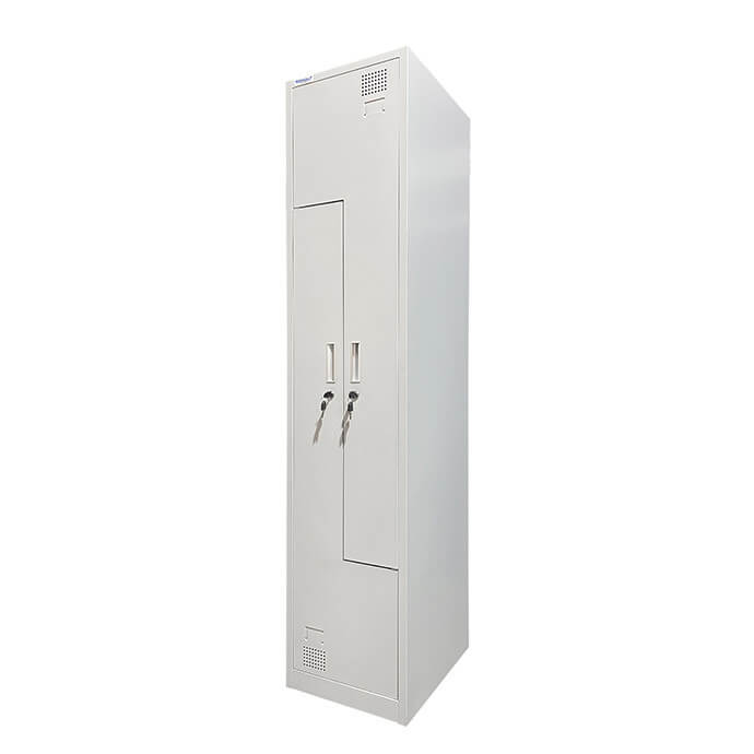 Metalinė persirengimo spintelė dvivietė, dviejų lygių, L formos Rehalt Systems 1800 x 400 x 500 2