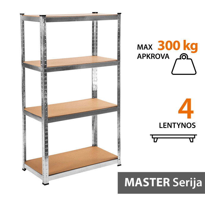 Sandėliavimo lentynos stelažai 180x120x60 MASTER (3 vnt)
