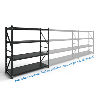 Stelažas 2000x1500x500 keturių lentynų Rehalt Systems prijungiama dalis 5 Stelažas 2000x1500x500 keturių lentynų Rehalt Systems prijungiama dalis 5