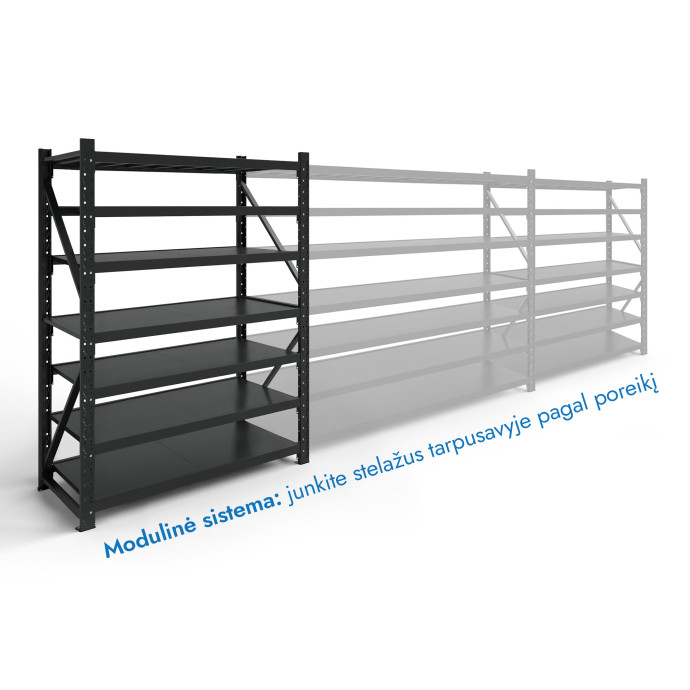 Stelažas 2500x2000x600 septynių lentynų Rehalt Systems bazinė dalis