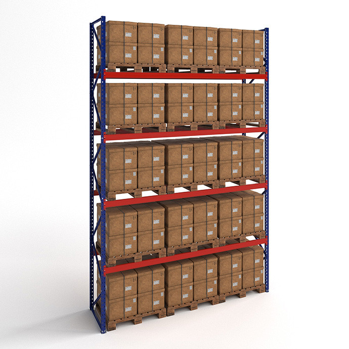 Paletinis stelažas 6000x2700x1100, 15 palečių (4 lygiai), bazinė dalis