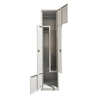 Metalinė persirengimo spintelė dvivietė, dviejų lygių, L formos Rehalt Systems 1940 x 400 x 500 su reguliuojamomis kojelėmis 4 Metalinė persirengimo spintelė dvivietė, dviejų lygių, L formos Rehalt Systems 1940 x 400 x 500 su reguliuojamomis kojelėmis 4