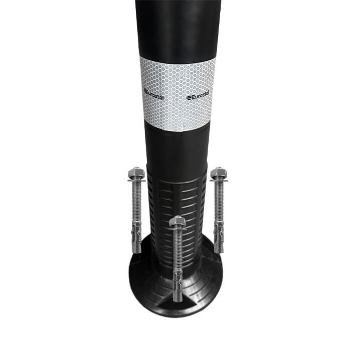 Lankstus įspėjamasis signalinis kelio stulpelis Eurostal 750 mm juodas su inkariniais varžtais (ankeriais) 2